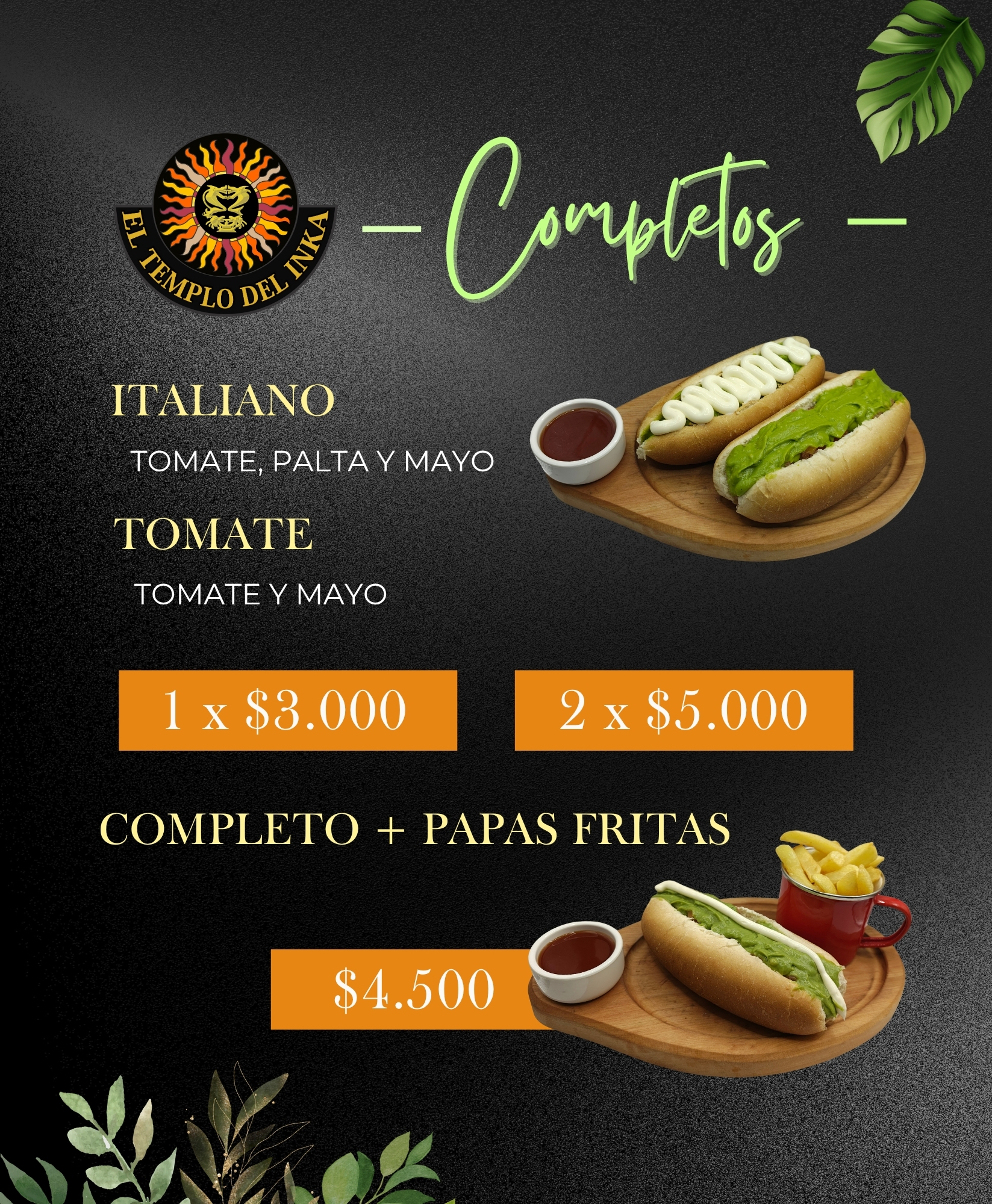Página 6 de la carta de noche