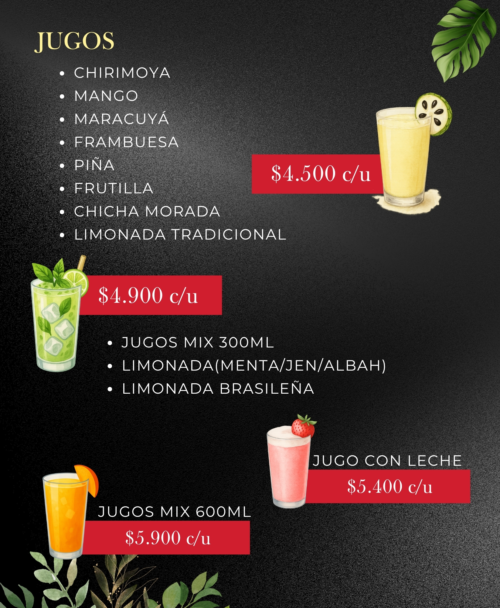 Página 8 de la carta de noche